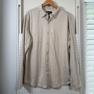 The‎ Commons Shirt Men's Beige Double Faced Pique Knit Long Sleeve - XL NWT
